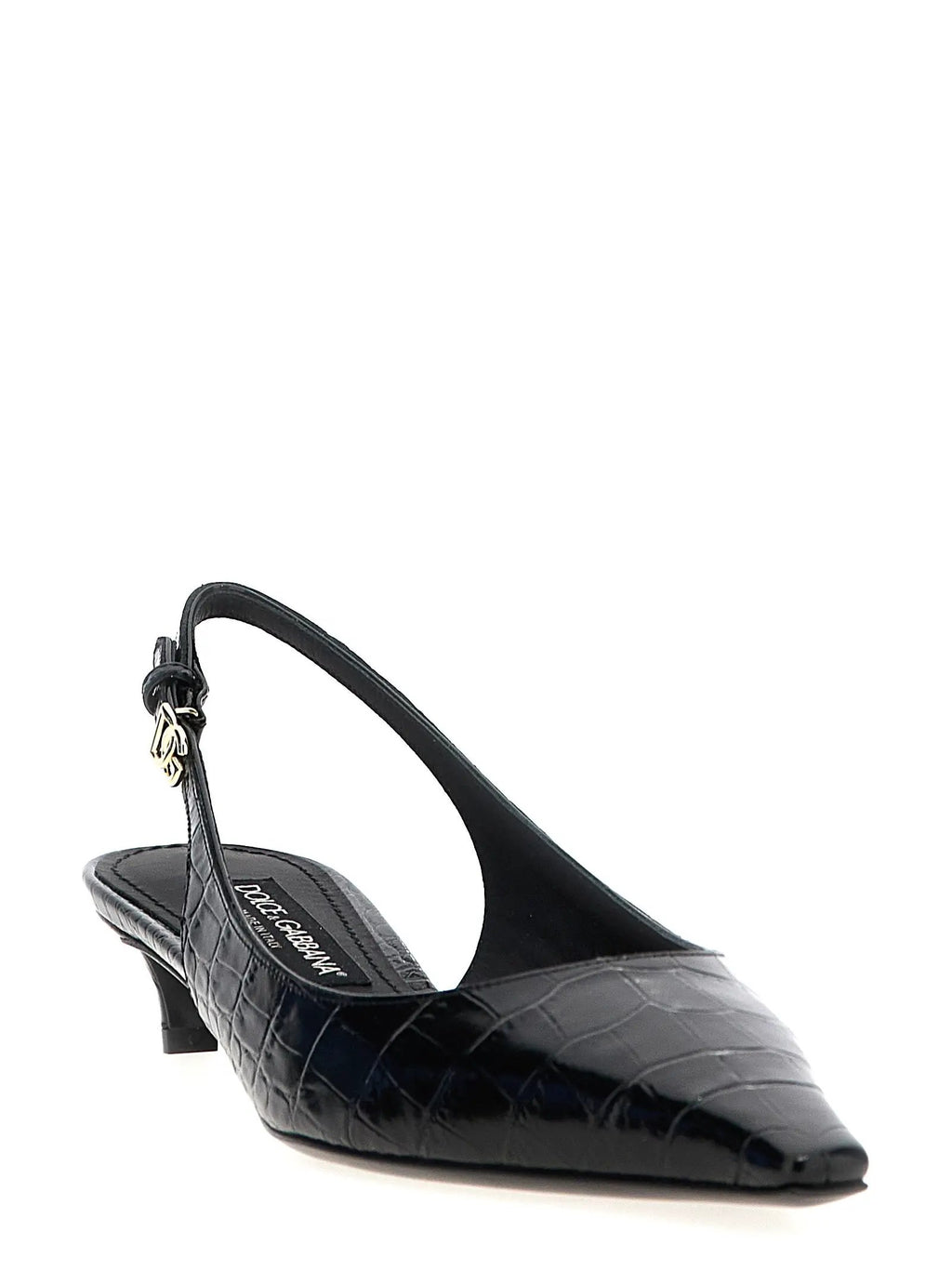 Escarpins Dolce &amp; Gabbana en cuir de veau noir à talon moyen