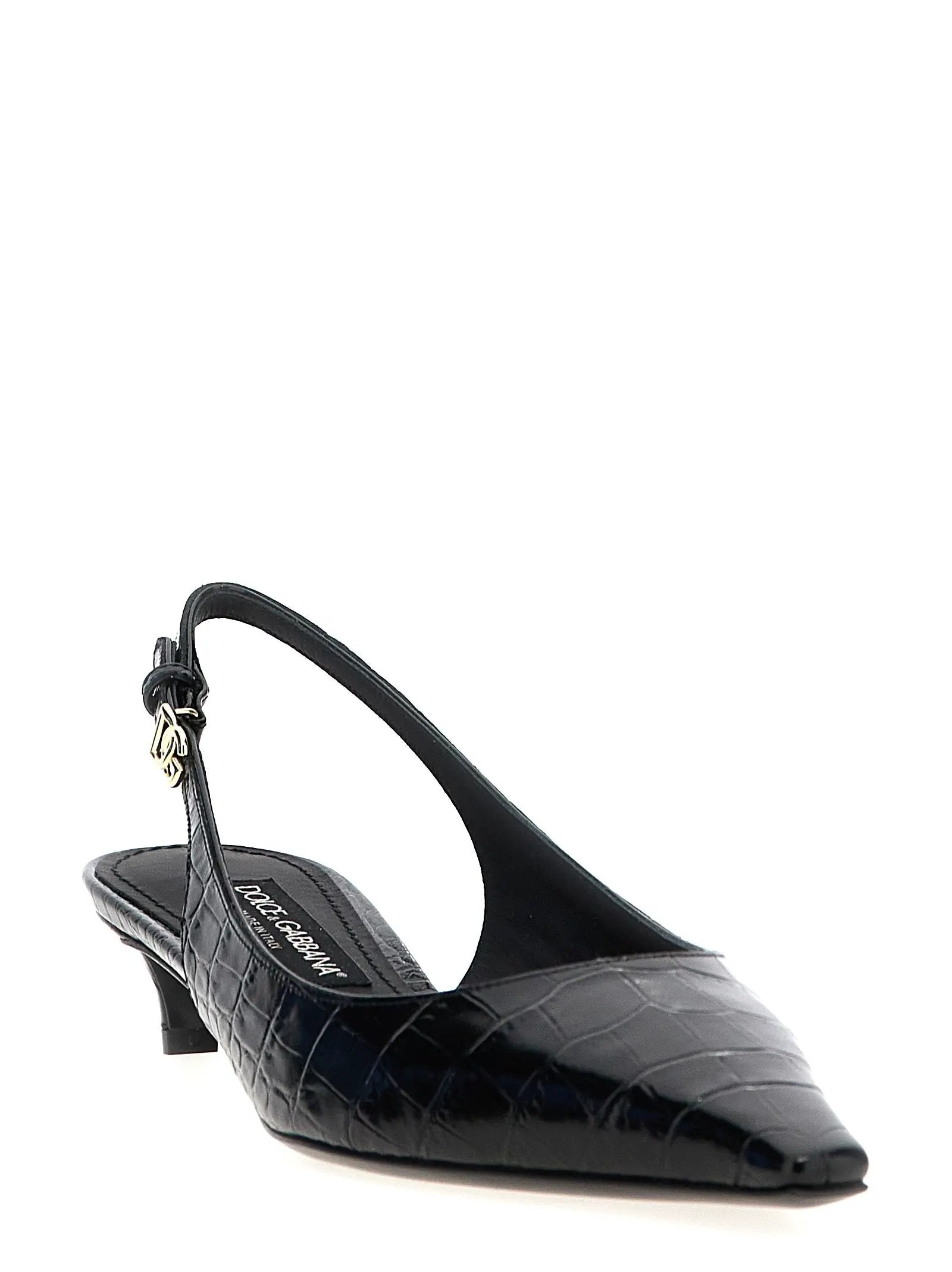 Escarpins Dolce &amp; Gabbana en cuir de veau noir à talon moyen