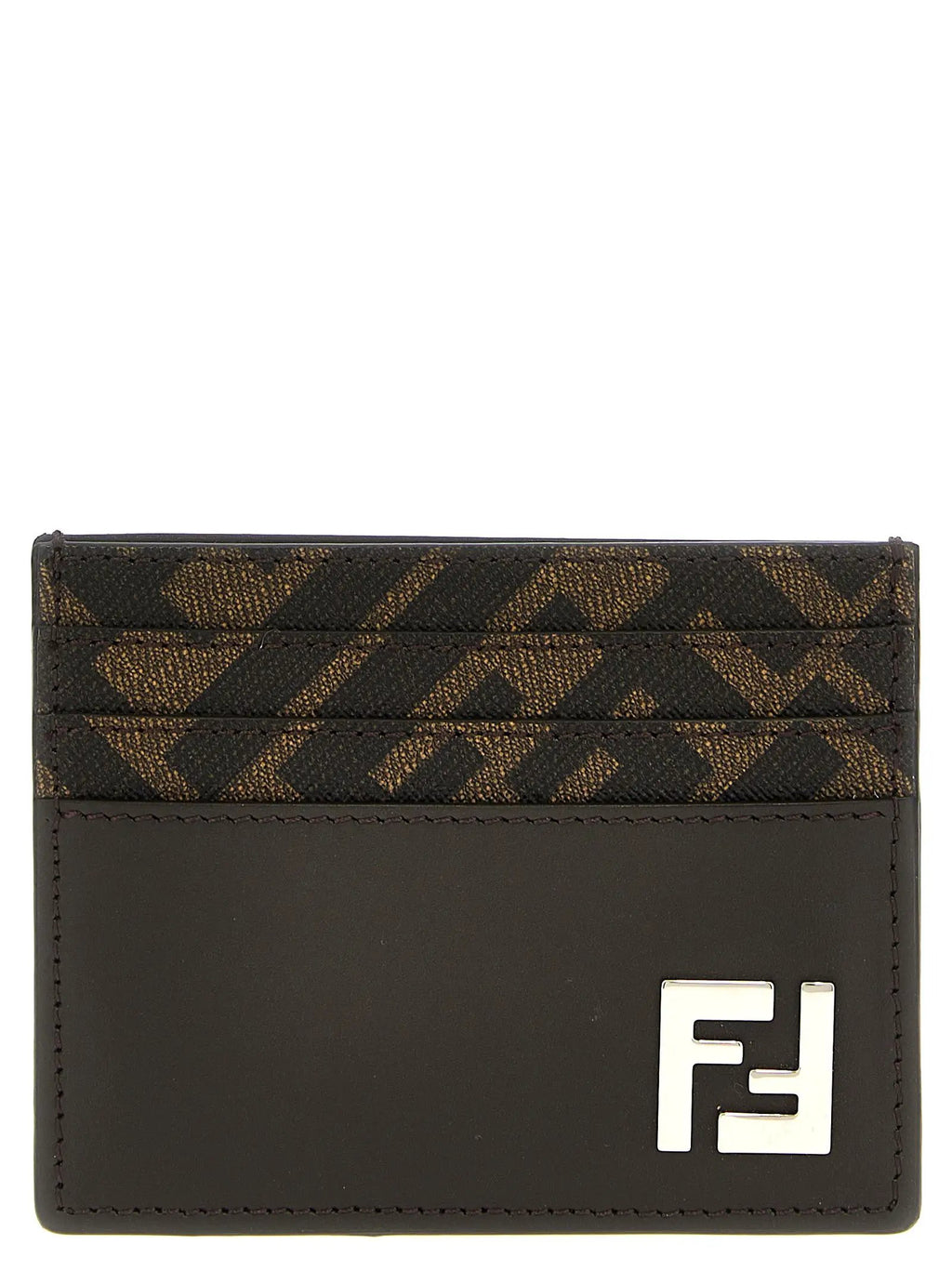 Fendi Brown Calf Leather Bos Taurus Cardholder