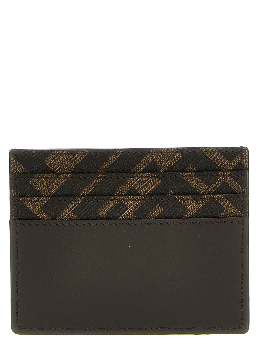 Fendi Brown Calf Leather Bos Taurus Cardholder