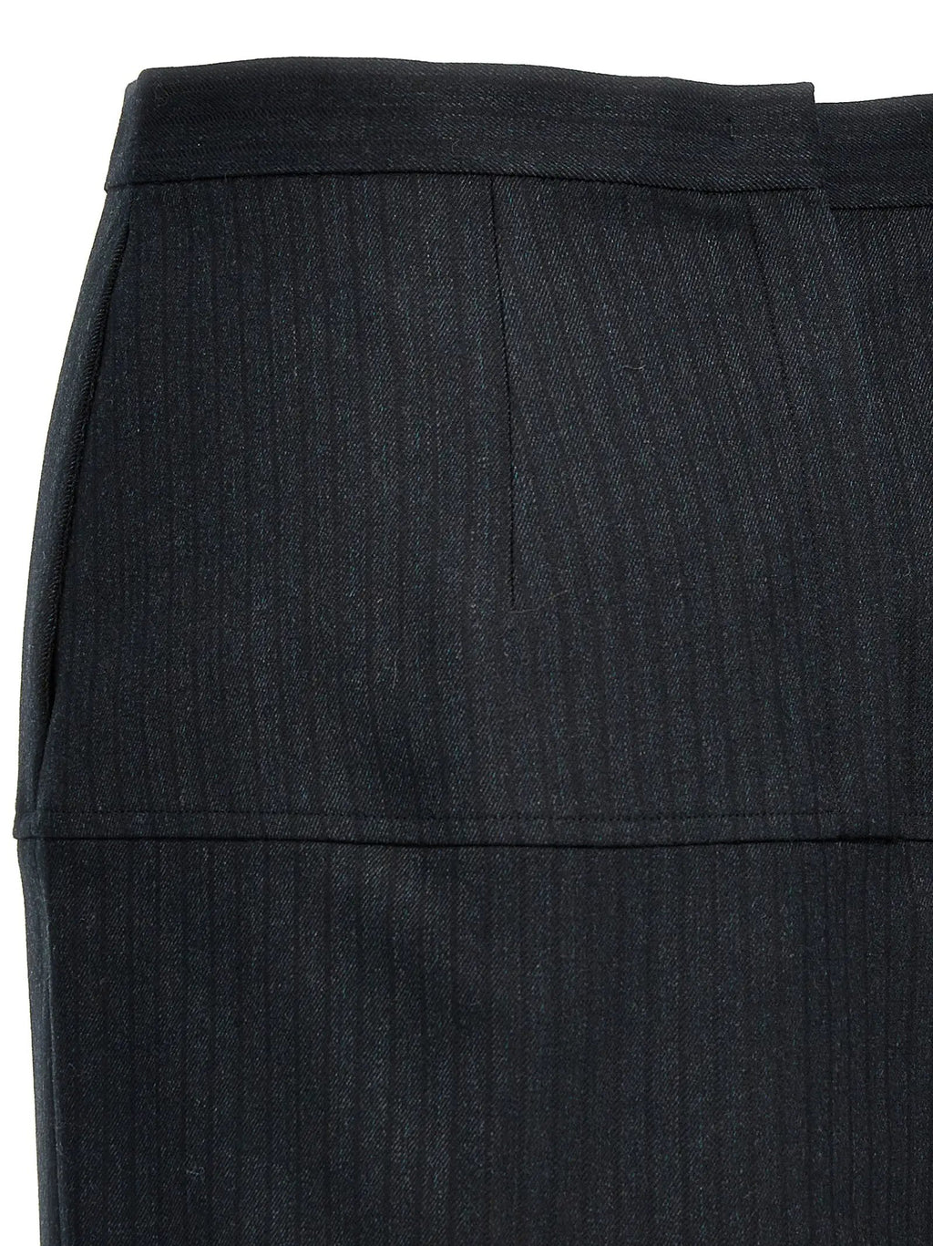 Fendi Gray Virgin Wool Midi Skirt