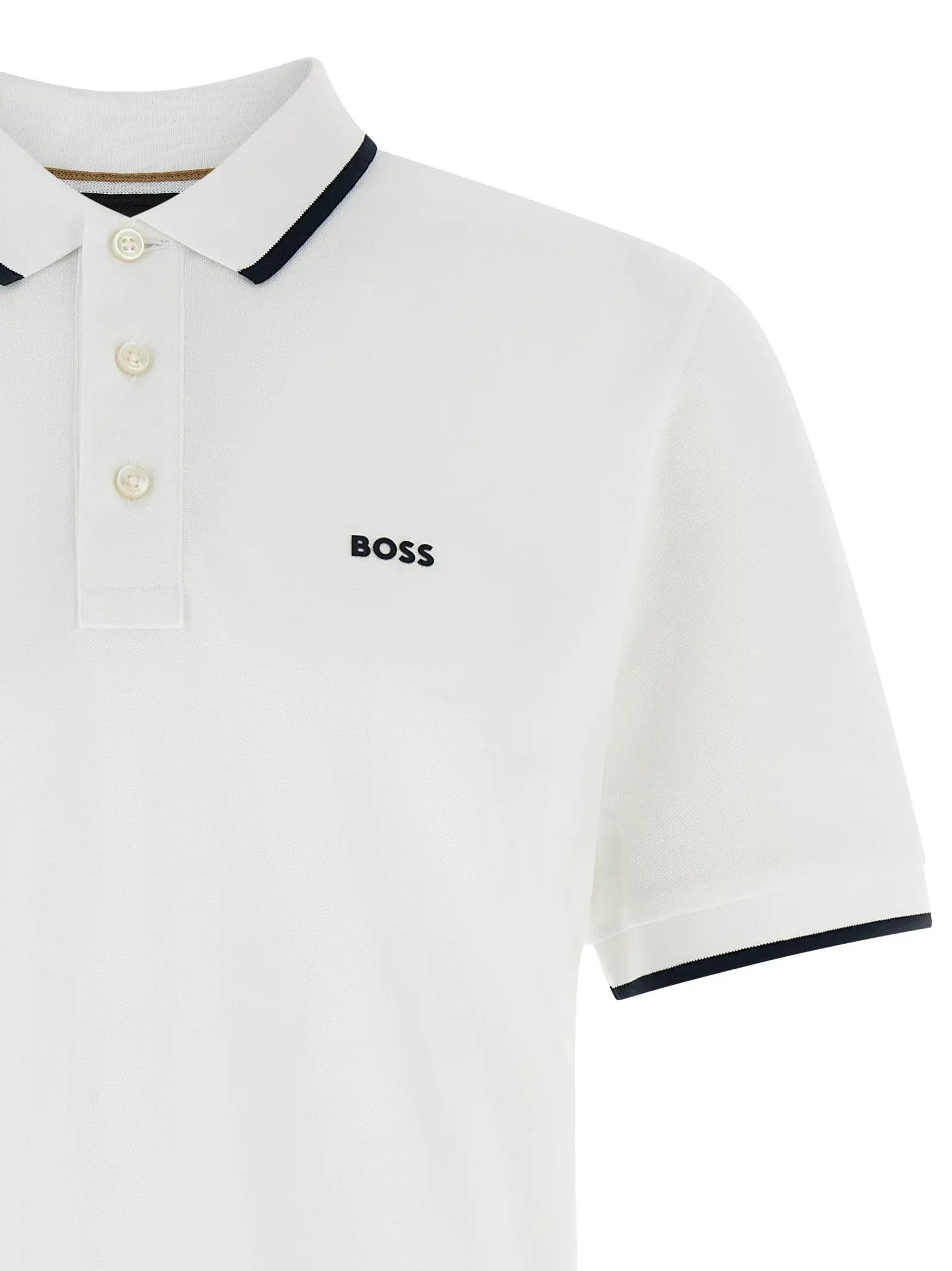 Hugo Boss White Cotton Polo Shirt