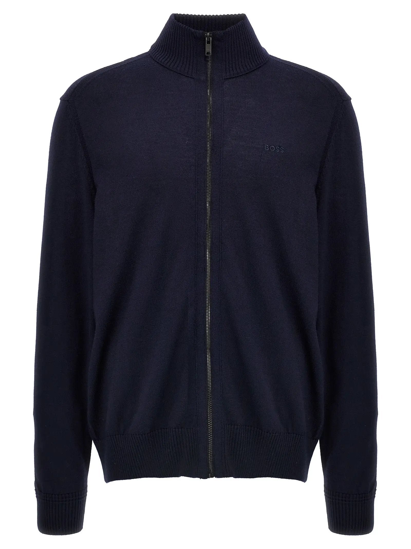 Hugo Boss Blue Wool Cardigan