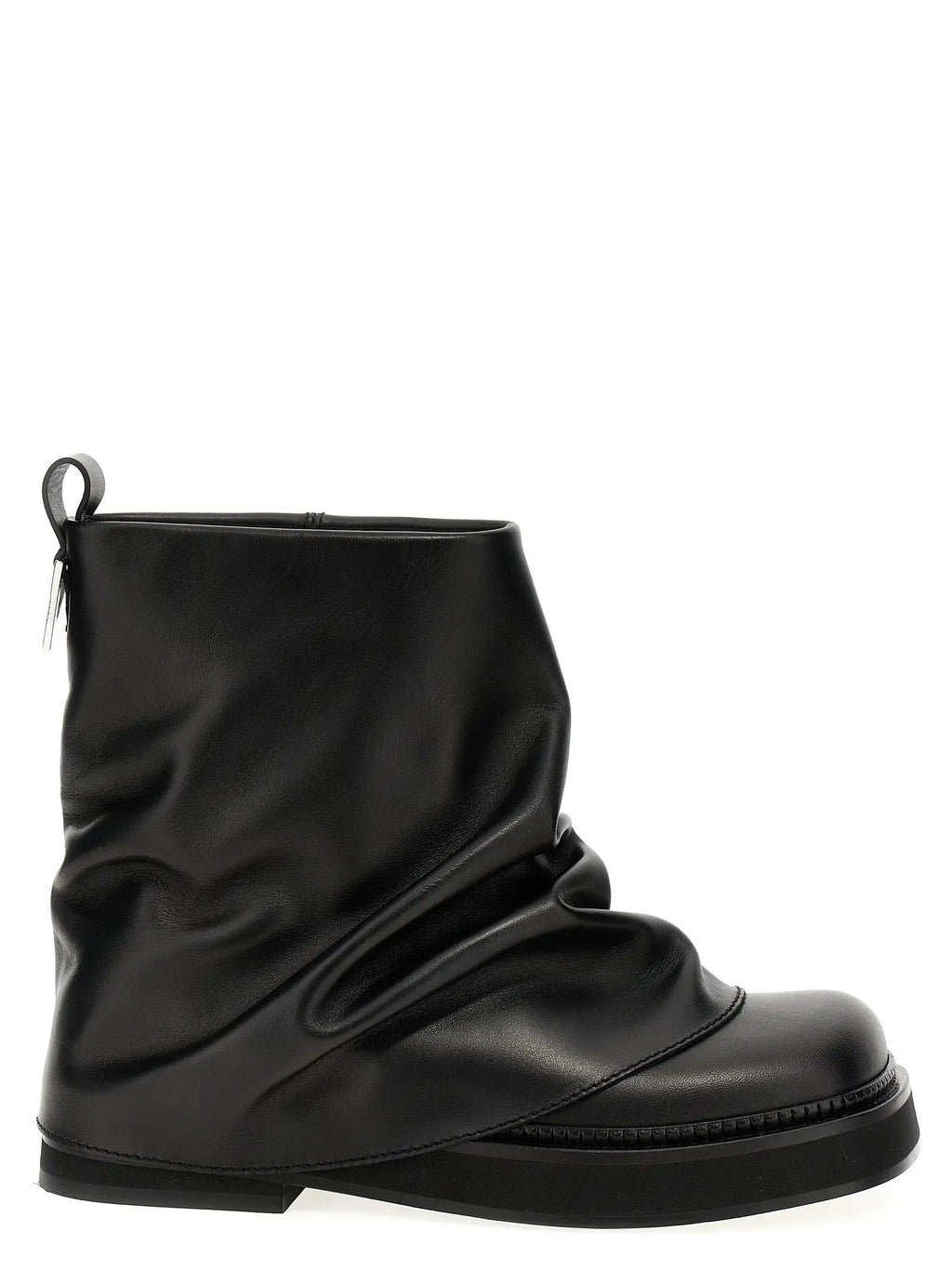 The Attico Black Calfskin Ankle Boots