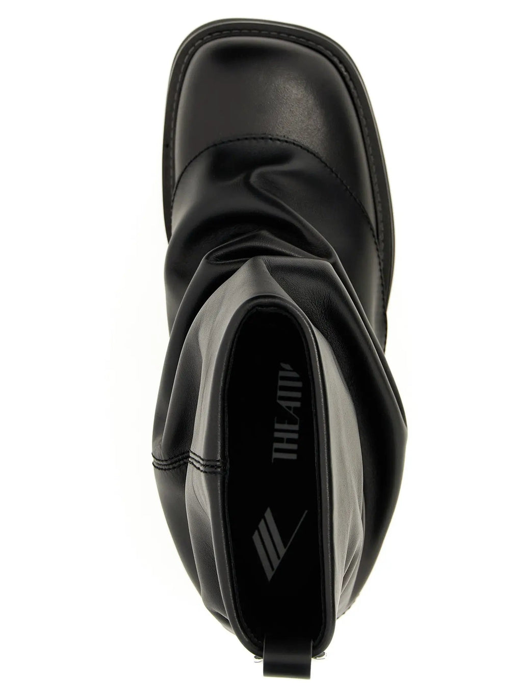 The Attico Black Calfskin Ankle Boots