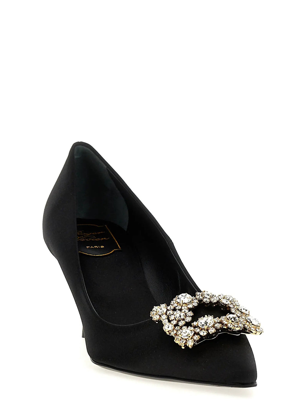 Roger Vivier Black Viscose Mid Heel Pumps