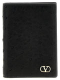 Valentino Garavani Black Ostrich Skin Cardholder