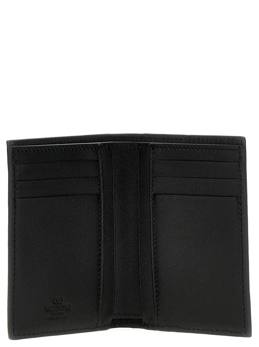 Valentino Garavani Black Ostrich Skin Cardholder