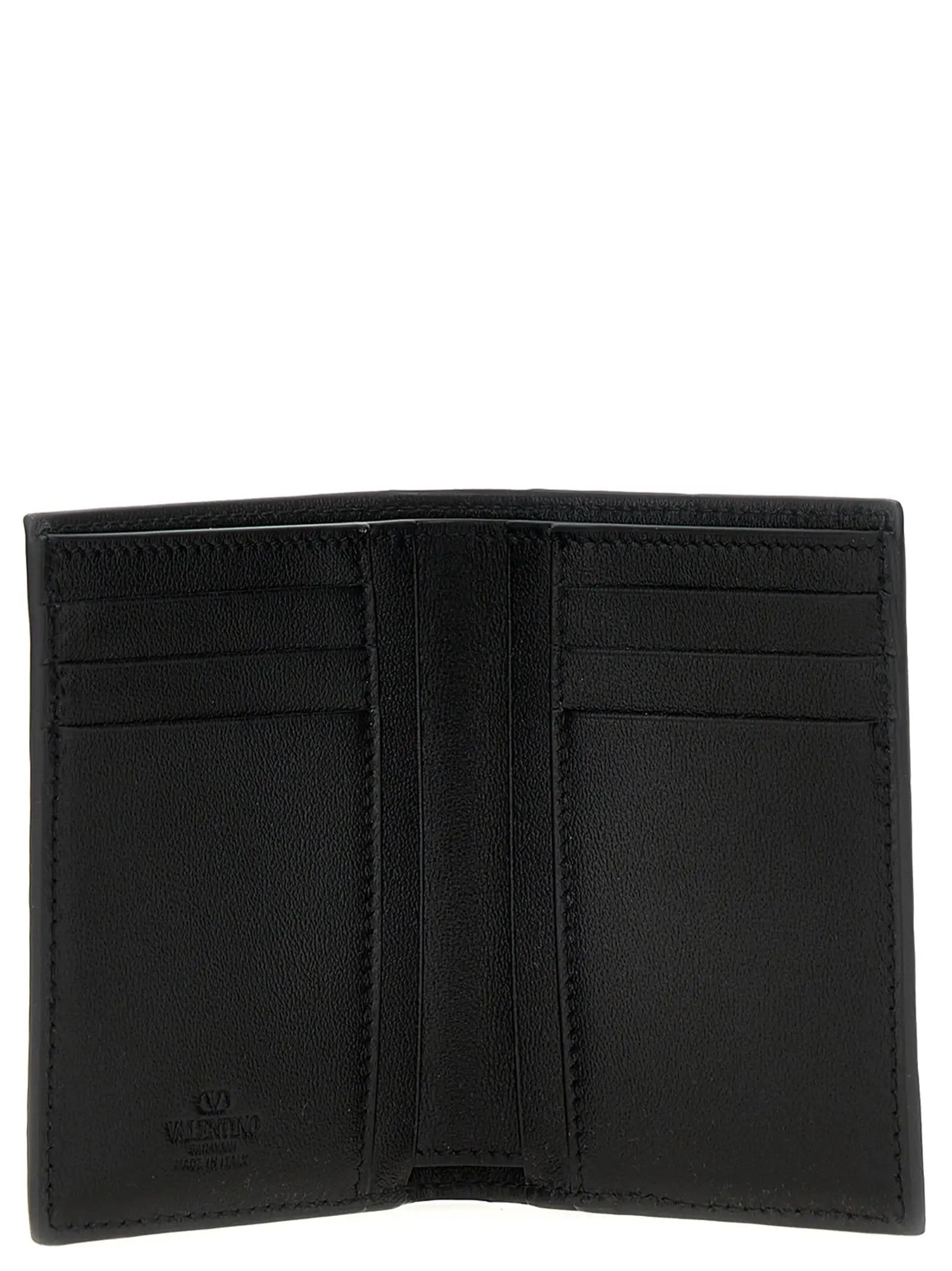 Valentino Garavani Black Ostrich Skin Cardholder