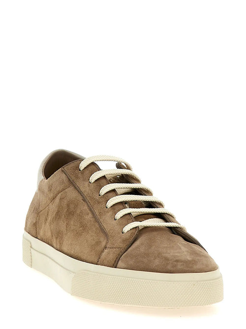 Baskets basses Brunello Cucinelli en cuir de veau beige