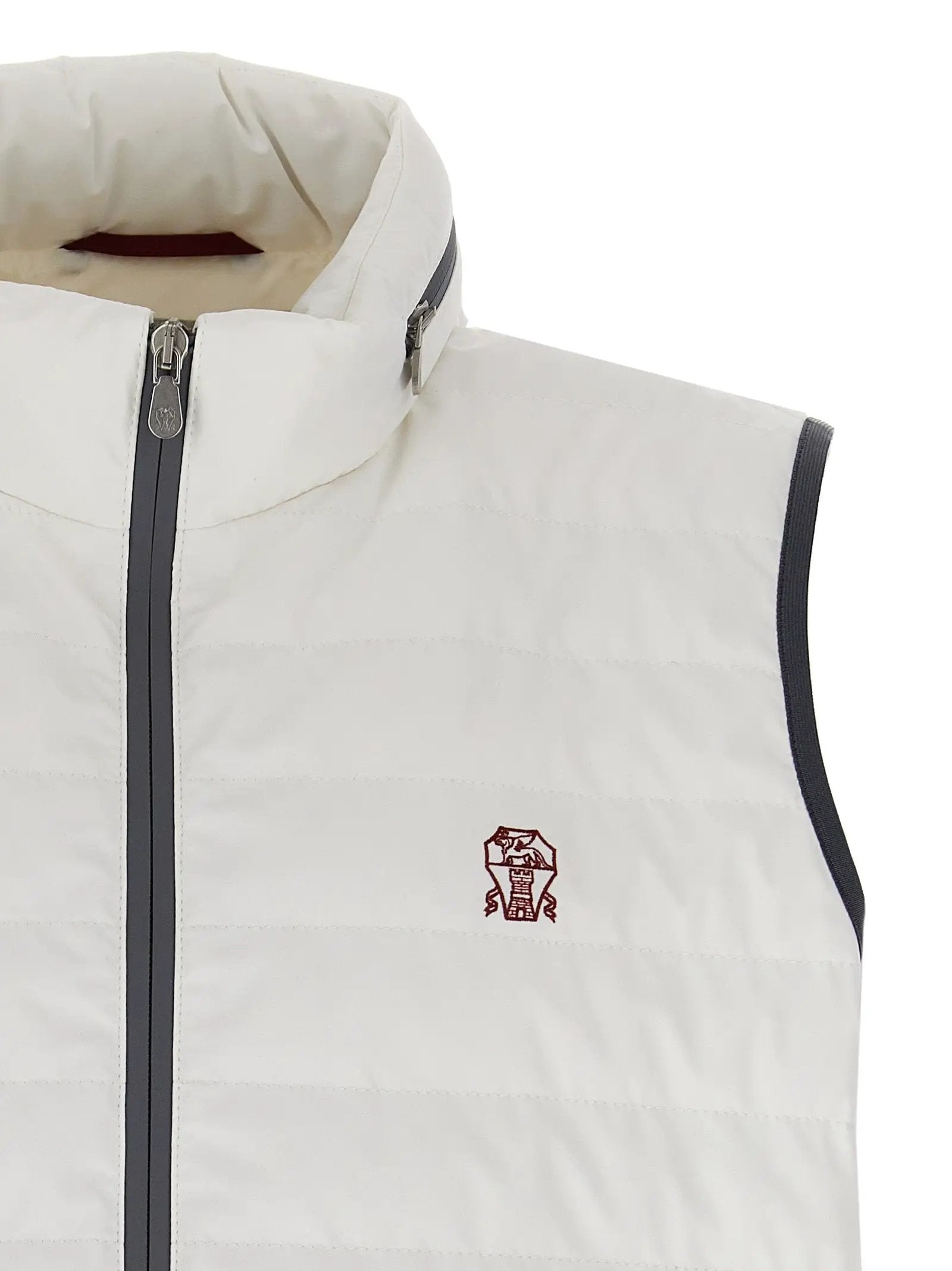 Brunello Cucinelli White Polyamide Sleeveless Jacket