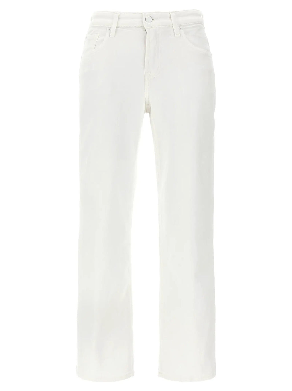 7 For All Mankind White Cotton High-Waisted Jean