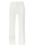 7 For All Mankind White Cotton High-Waisted Jean