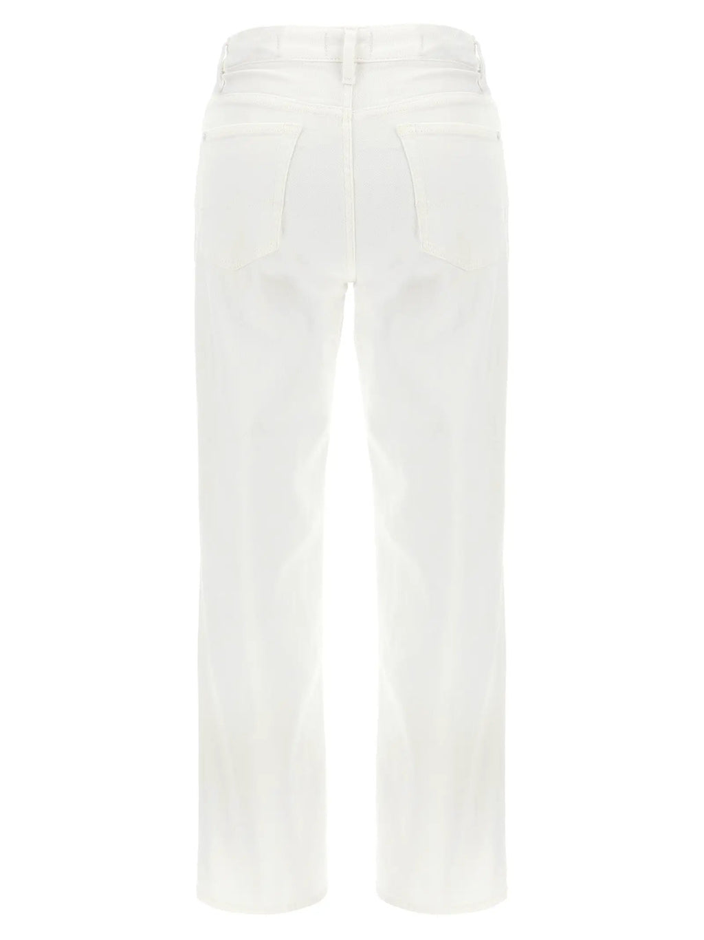 7 For All Mankind White Cotton High-Waisted Jean