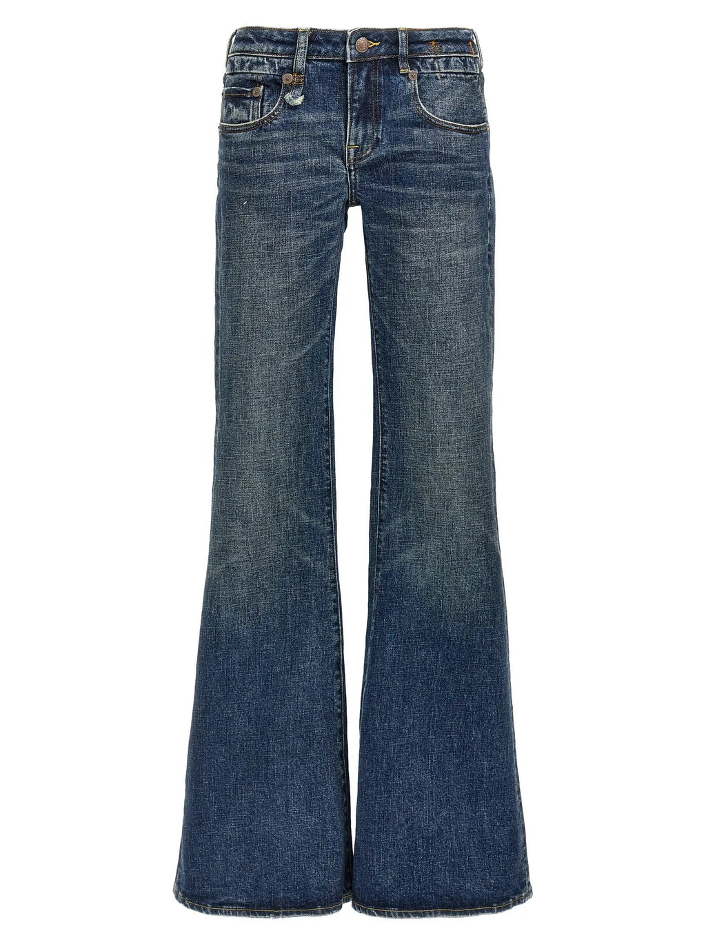 R13 Blue Cotton Flared Jeans