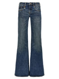 R13 Blue Cotton Flared Jeans
