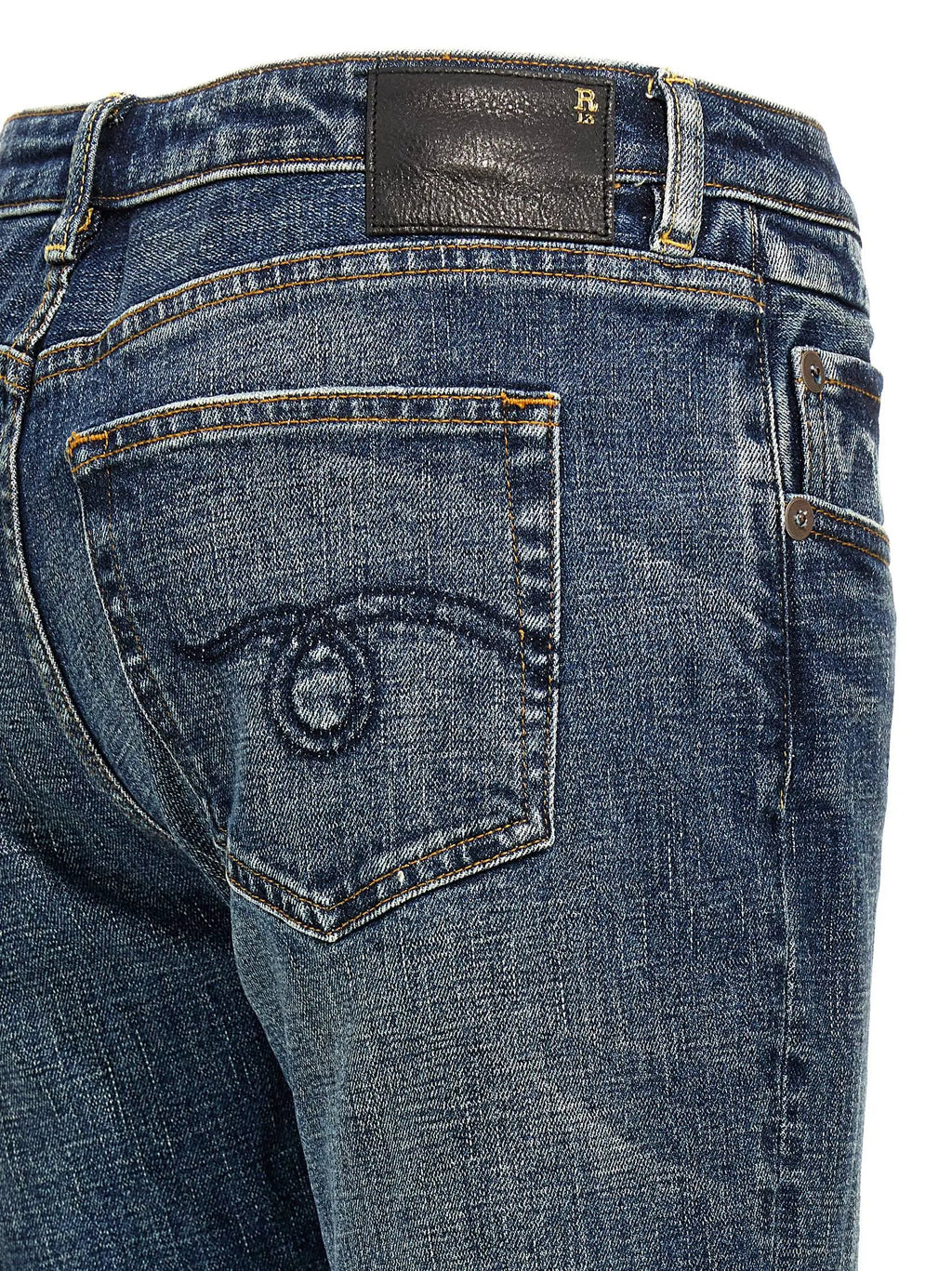R13 Blue Cotton Flared Jeans