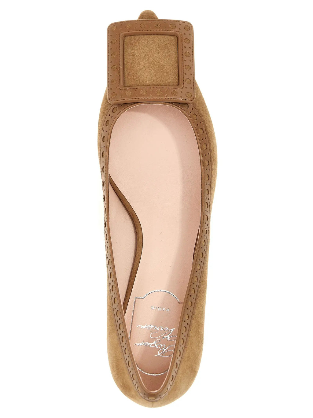 Roger Vivier Beige Goatskin Mid Heel Pumps