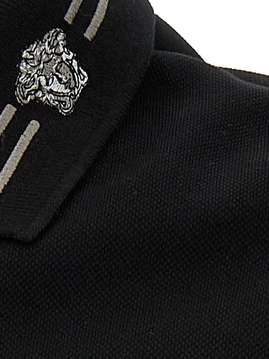 Versace Black Cotton Polo Shirt