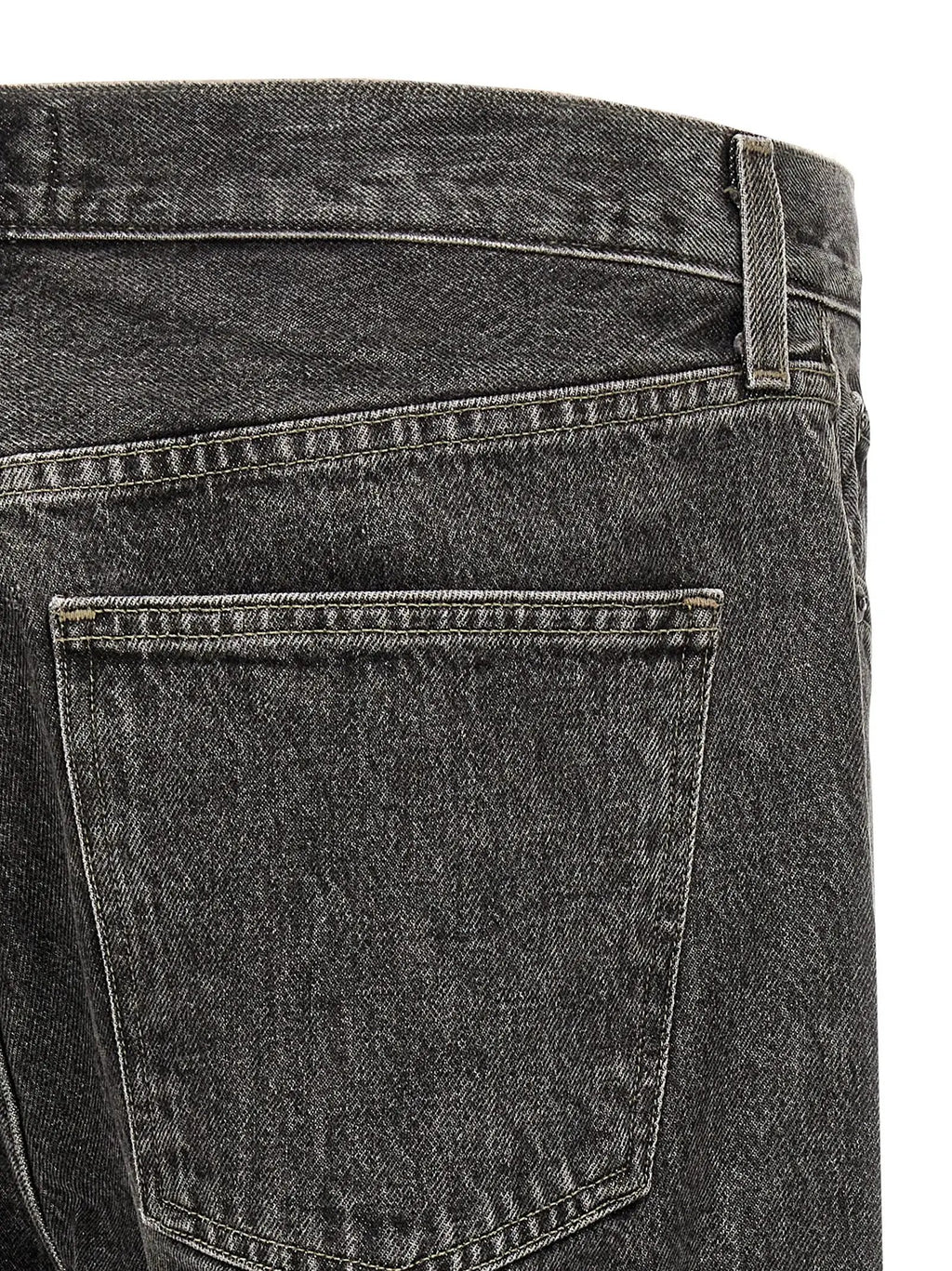 Agolde Gray Cotton Straight-Leg Jeans