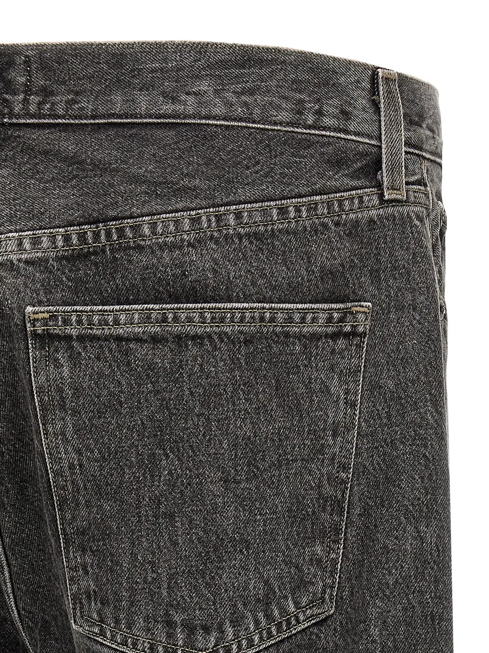 Agolde Gray Cotton Straight-Leg Jeans