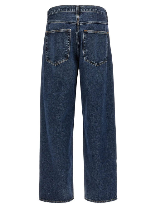 Jean en coton bleu doré