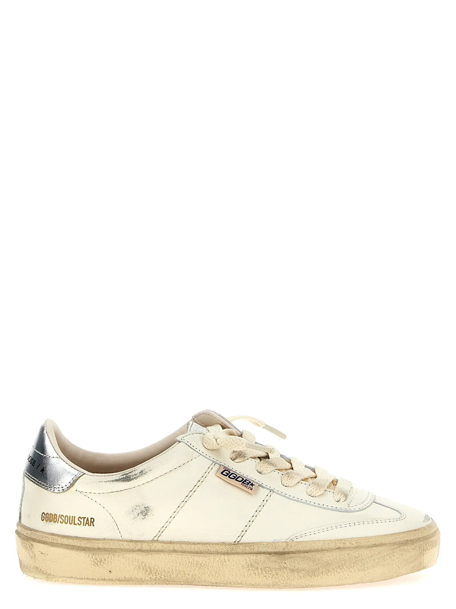 Golden Goose Silver Lamb Leather Low Top Sneakers