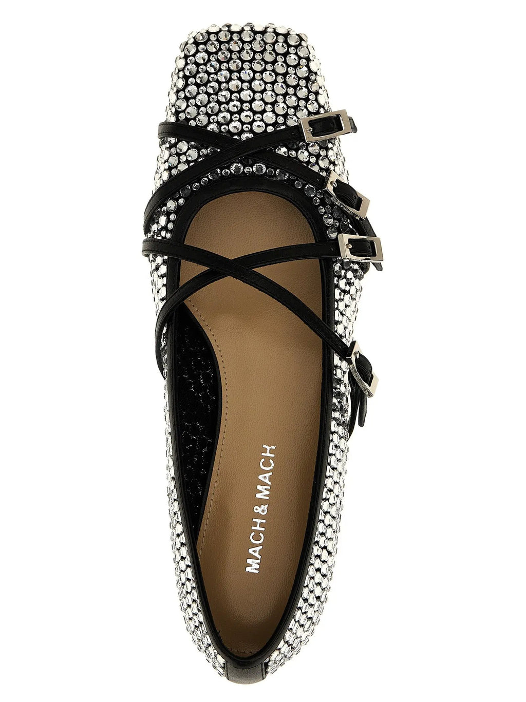 MACH & MACH Black Polyamide Ballet Flats