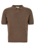 MA'RY'YA Brown Cotton Polo Shirt