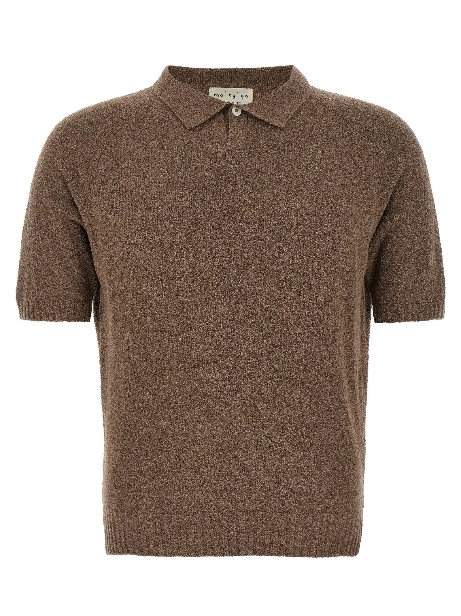MA'RY'YA Brown Cotton Polo Shirt