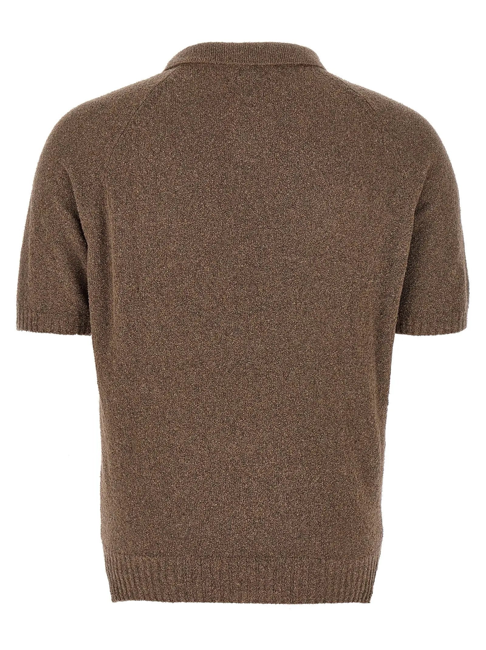 MA'RY'YA Brown Cotton Polo Shirt