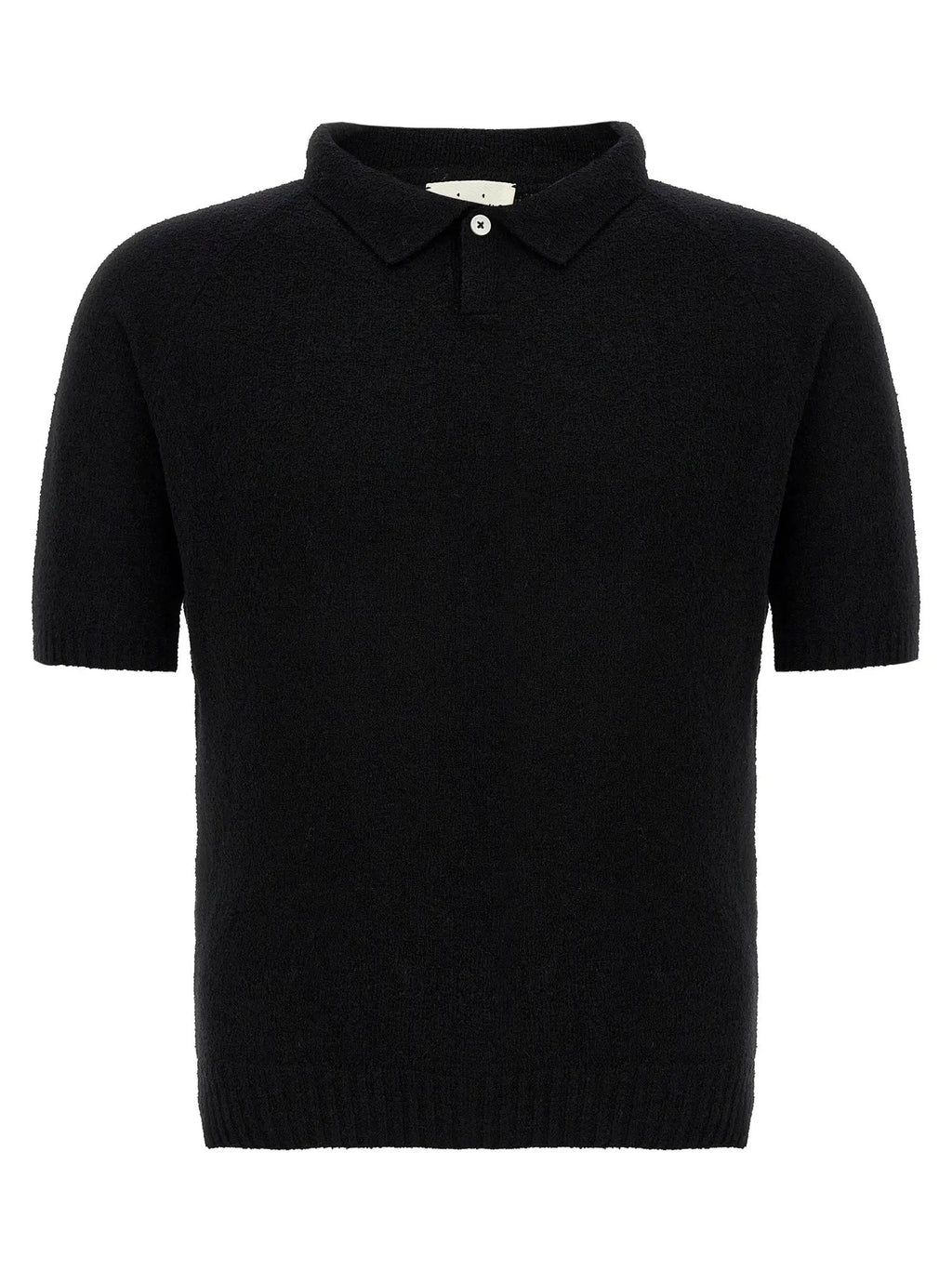 MA'RY'YA Black Cotton Polo Shirt