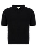 MA'RY'YA Black Cotton Polo Shirt