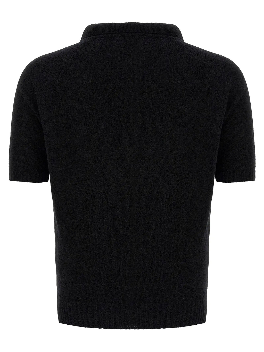 MA'RY'YA Black Cotton Polo Shirt