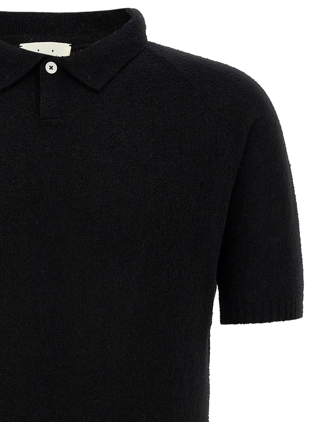MA'RY'YA Black Cotton Polo Shirt