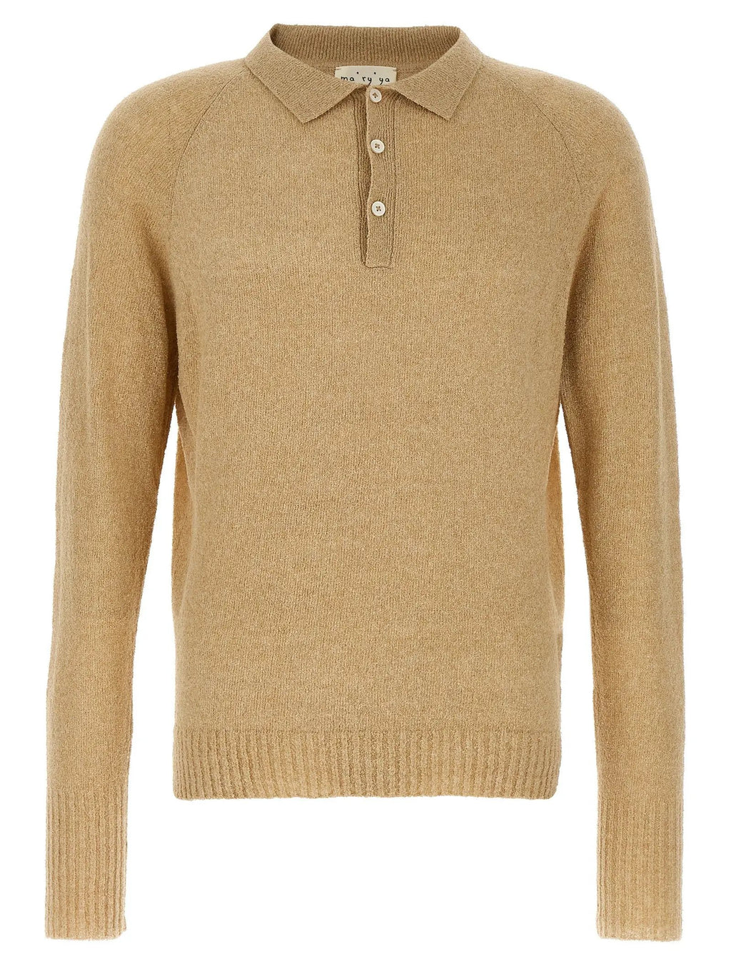 MA'RY'YA Beige Cotton Polo Shirt