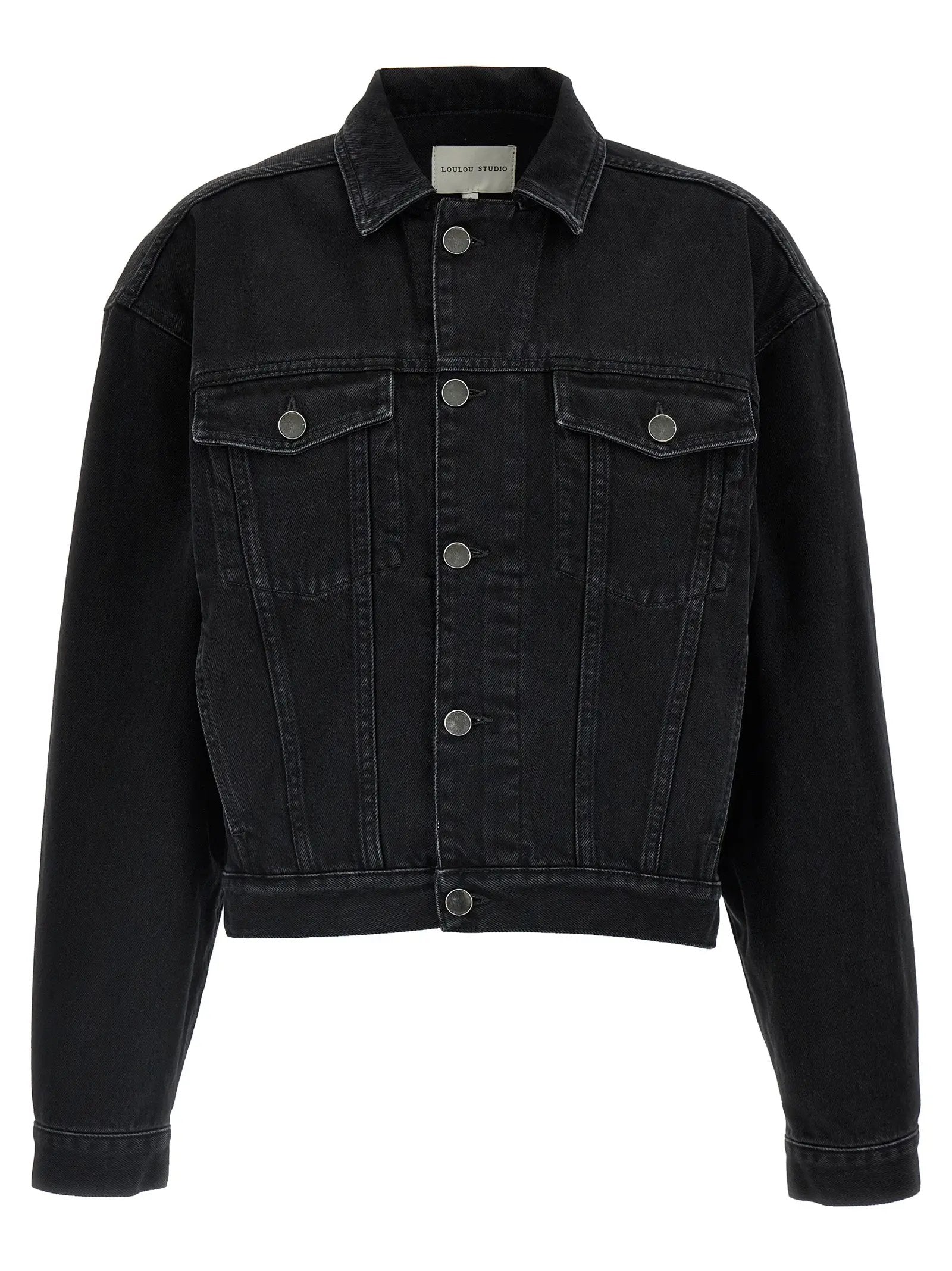 Loulou De Saison Black Organic Cotton Denim Jacket