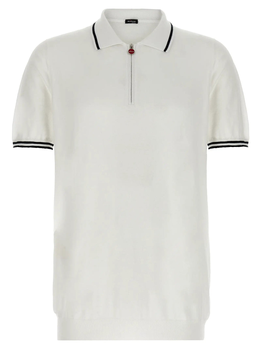 Kiton White Cotton Polo Shirt