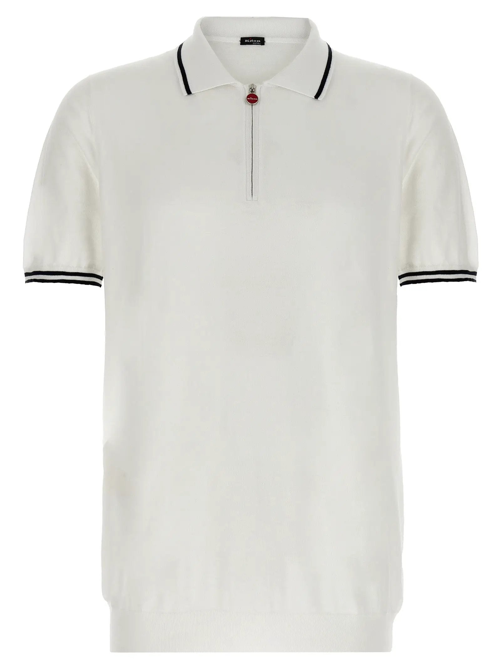Kiton White Cotton Polo Shirt