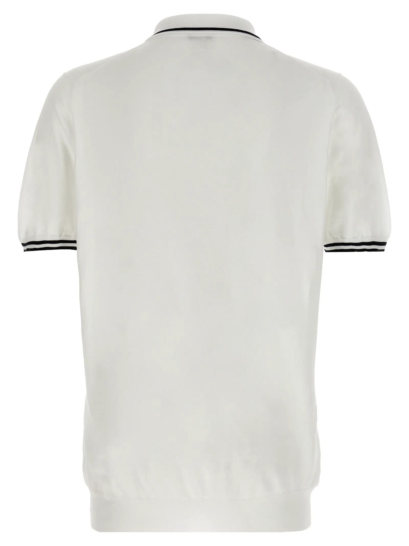 Kiton White Cotton Polo Shirt