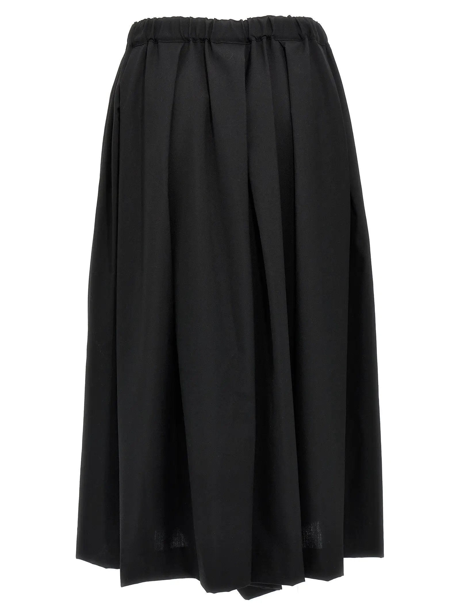 Comme Des Garçons Black Wool Midi Skirt