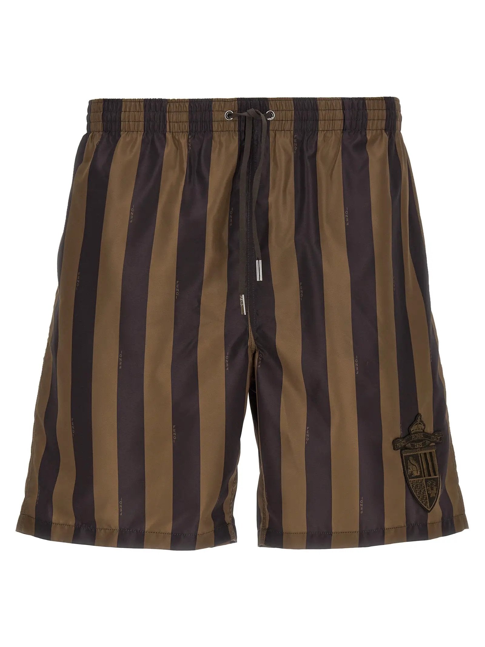 Fendi Brown Polyester Swim Shorts