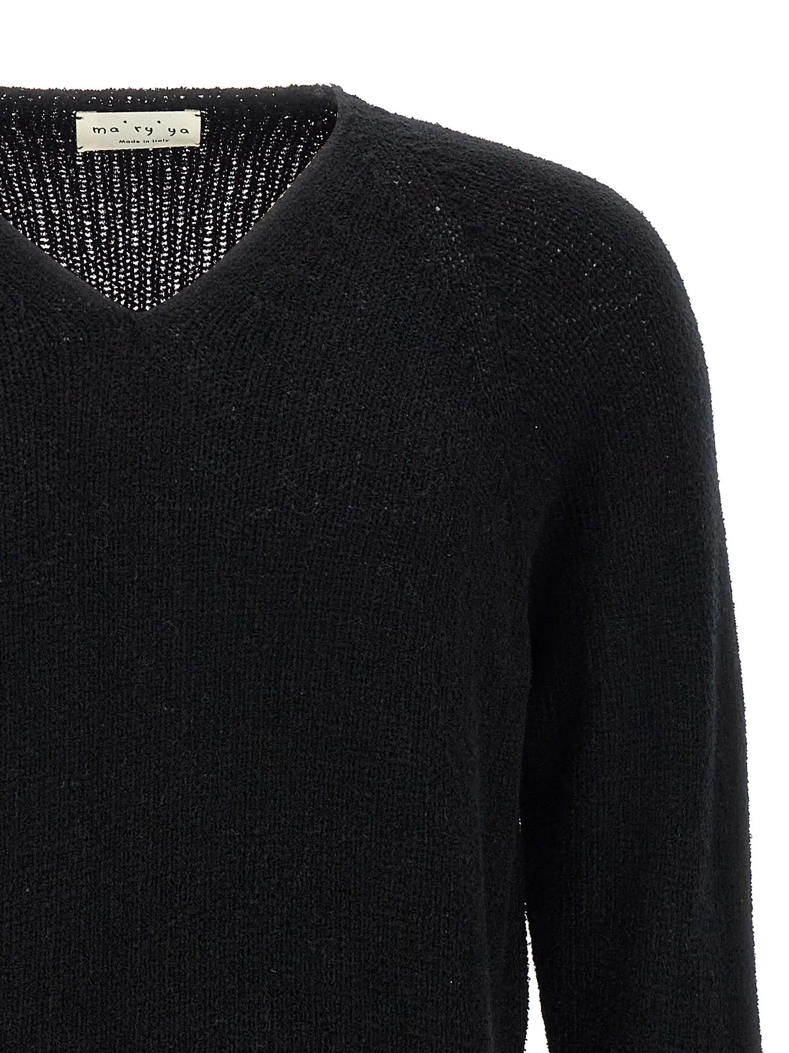 MA'RY'YA Black Cotton Cardigan