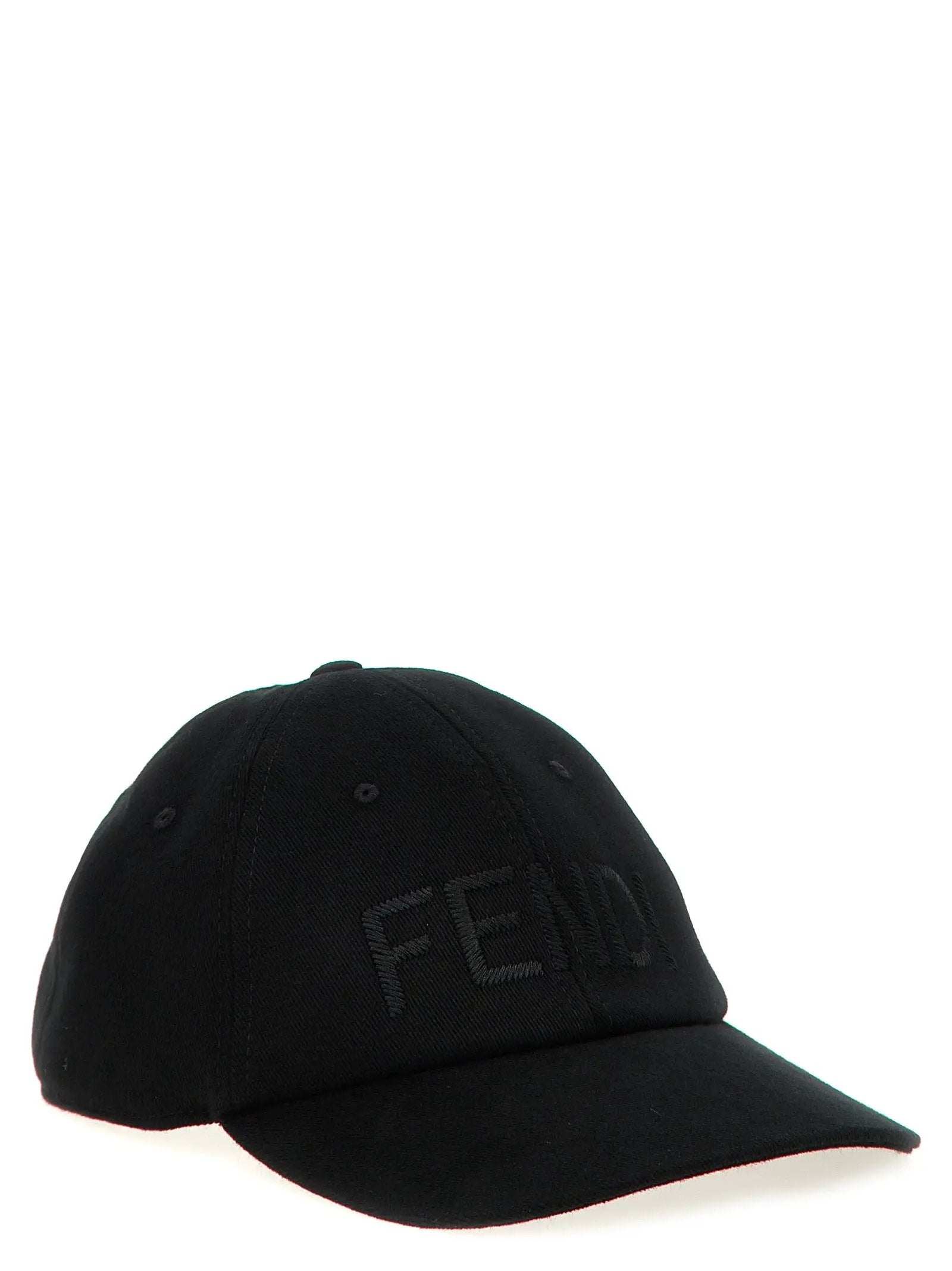 Fendi Black Cotton Cap (Baseball Hat)