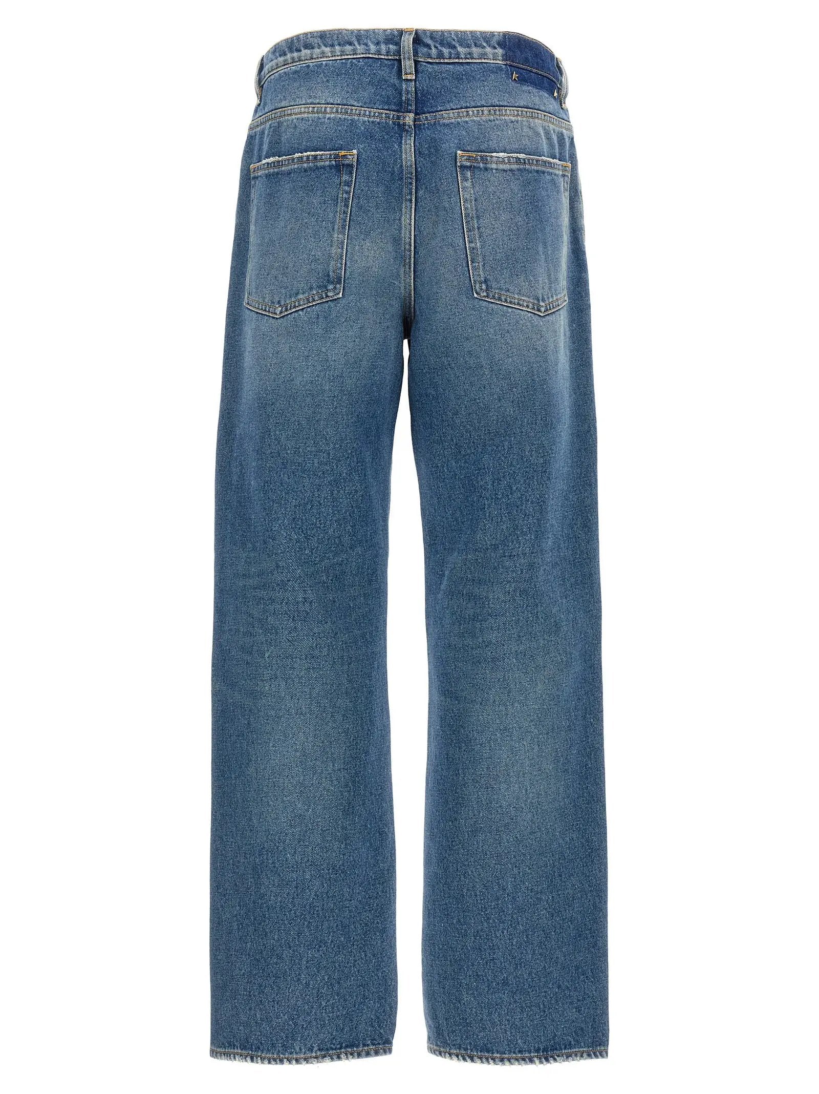 Golden Goose Blue Cotton Straight-Leg Jeans