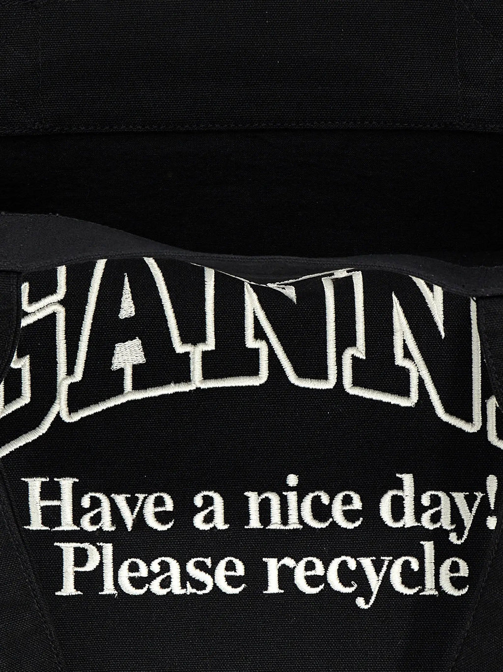 Ganni Bicolor Recycled Cotton Tote Bag