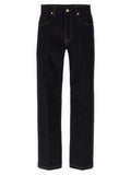 Fendi Blue Cotton Straight-Leg Jeans