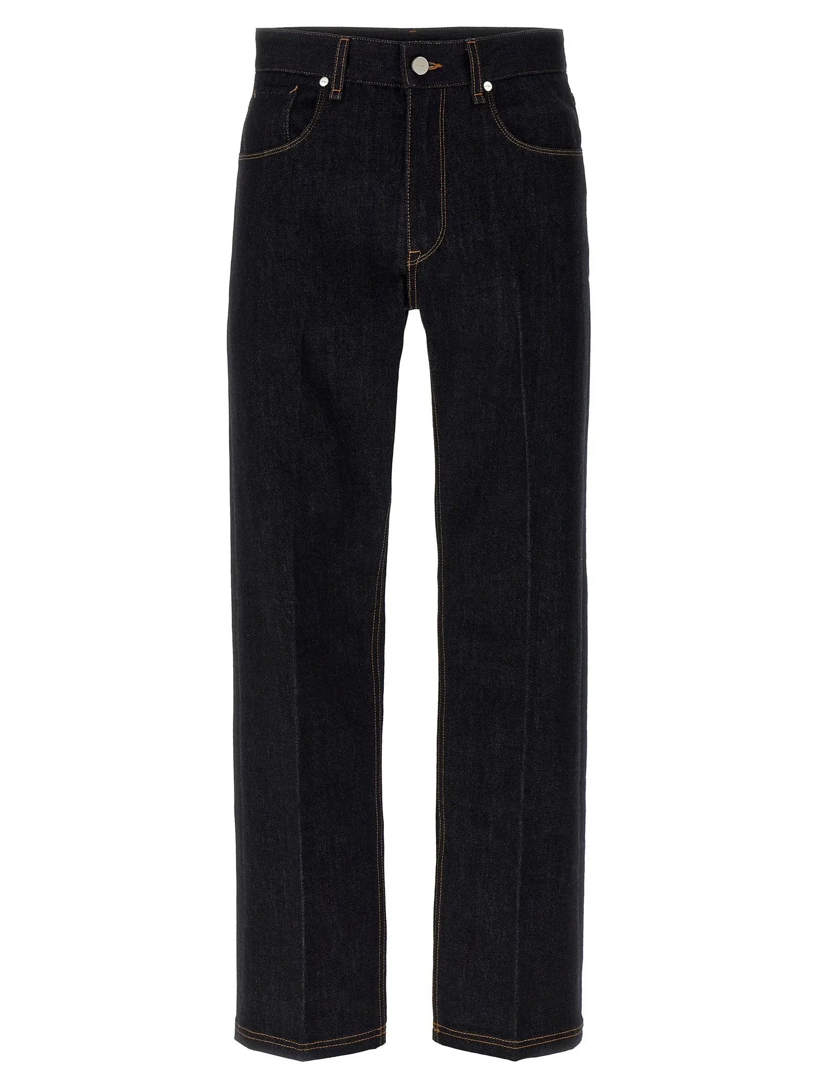 Fendi Blue Cotton Straight-Leg Jeans