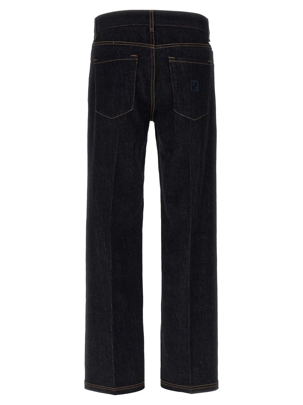 Fendi Blue Cotton Straight-Leg Jeans