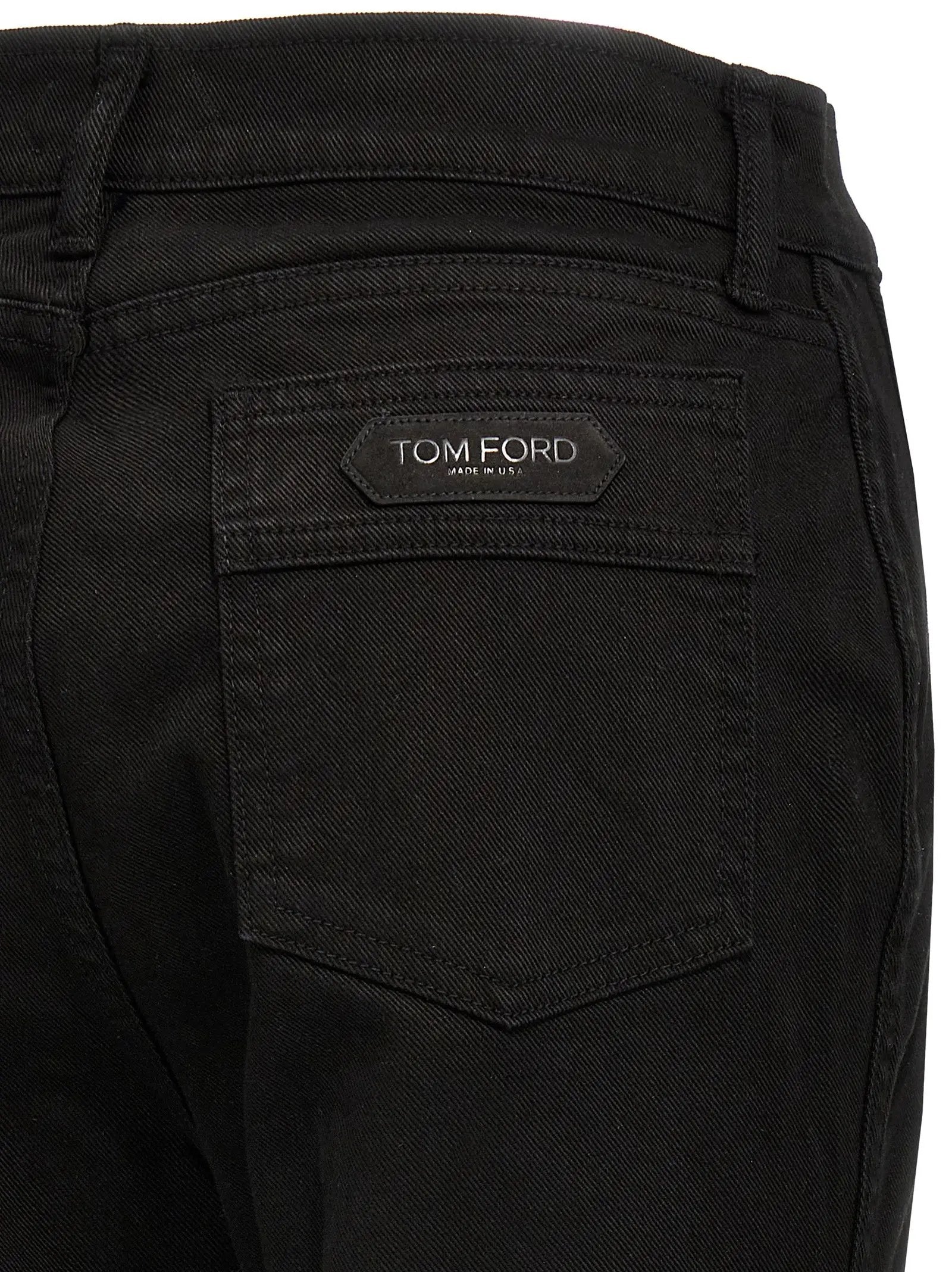 Tom Ford Black Cotton Flared Jeans